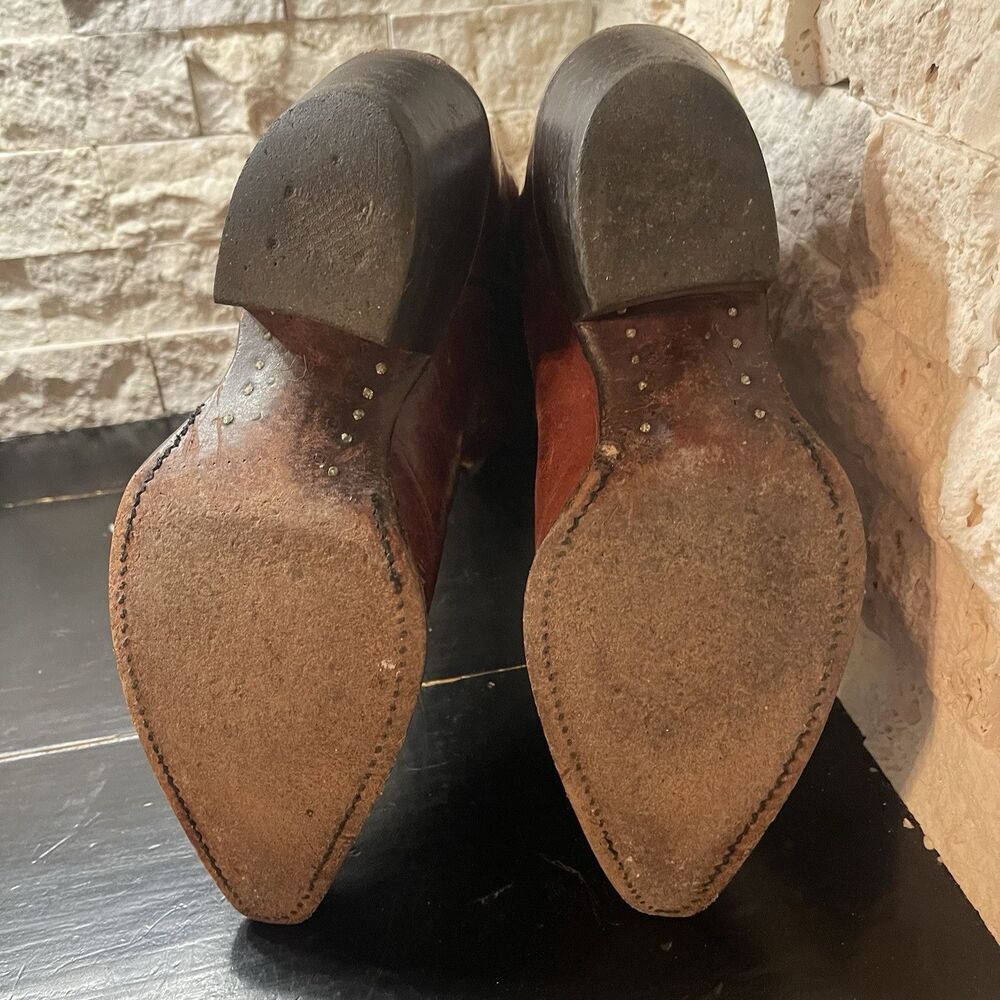 Justin Boots Women’s Size 6.5 B Western Cowgirl Brown Leather Pointed Toe L4606 - Picture 8 of 9